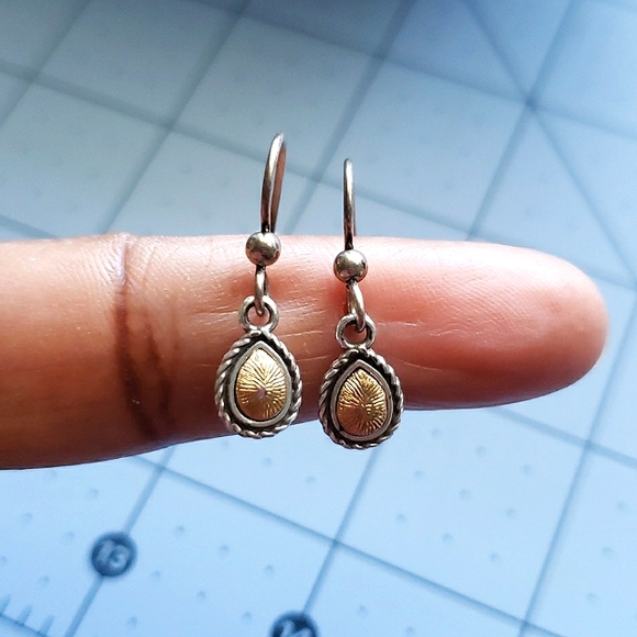 Dainty Sterling Silver Tear Drop Earrings - Picture 1 of 7